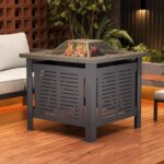 AECOJOY 30” Fire Pit Table – Metal Outdoor Fireplace for Patio & Backyard - Image 2