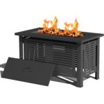 AECOJOY 43-Inch Metal Fire Pit Table – Outdoor Propane Patio Fireplace