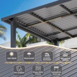 AECOJOY 20 x 12 ft Hardtop Gazebo – Lean-To Metal Pergola - Image 4