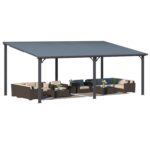 AECOJOY 20 x 12 ft Hardtop Gazebo – Lean-To Metal Pergola